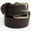 Double S Basketweave Embossed Money Pocket Leather Belt -Gates Shop 120N52 41 P1