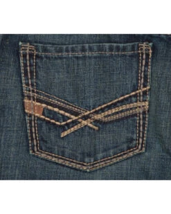 Ariat Men's Blue M3 Multi-Stitch Storm Jeans - Straight Leg -Gates Shop 2000077599 400 D2