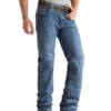Ariat Men's FR M3 Medium Wash Loose Basic Stackable Straight Leg Jean - Big -Gates Shop 2000173314 020 P1