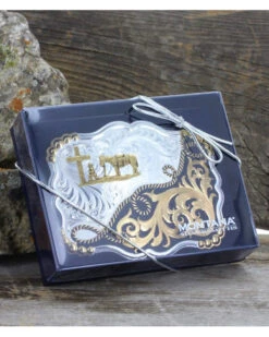 Montana Silversmiths Men's Two Tone Half-n-Half Buckle -Gates Shop 2000244438 001 D1