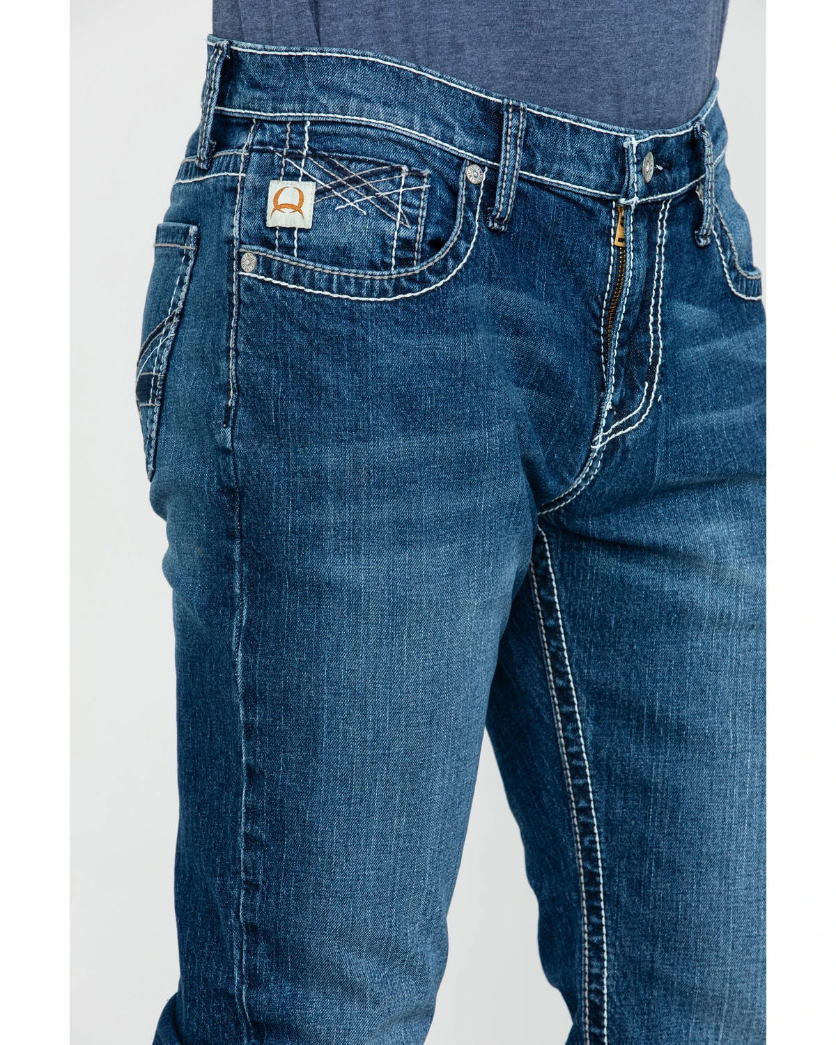 Cinch Men's Ian Medium Stone Wash Slim Boot Jeans 6 Cinch Men's Ian Medium Stone Wash Slim Boot Jeans - Image 4