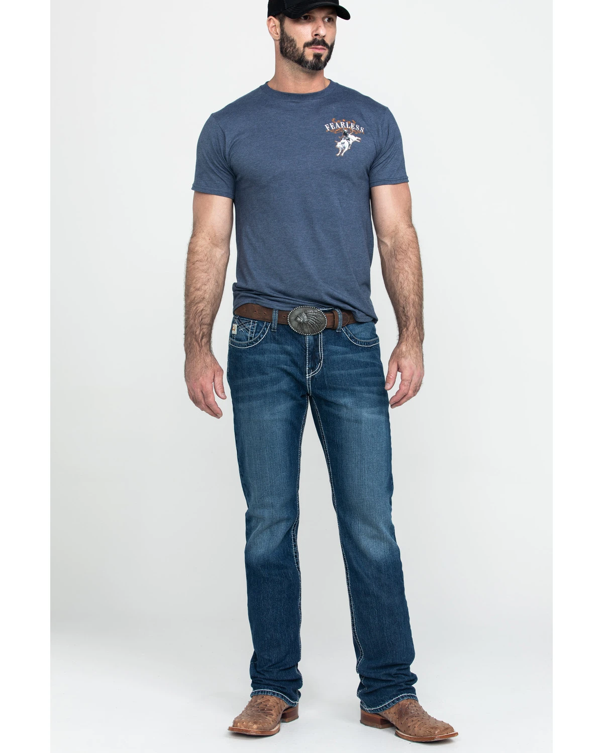 Cinch Men's Ian Medium Stone Wash Slim Boot Jeans 8 Cinch Men's Ian Medium Stone Wash Slim Boot Jeans - Image 6