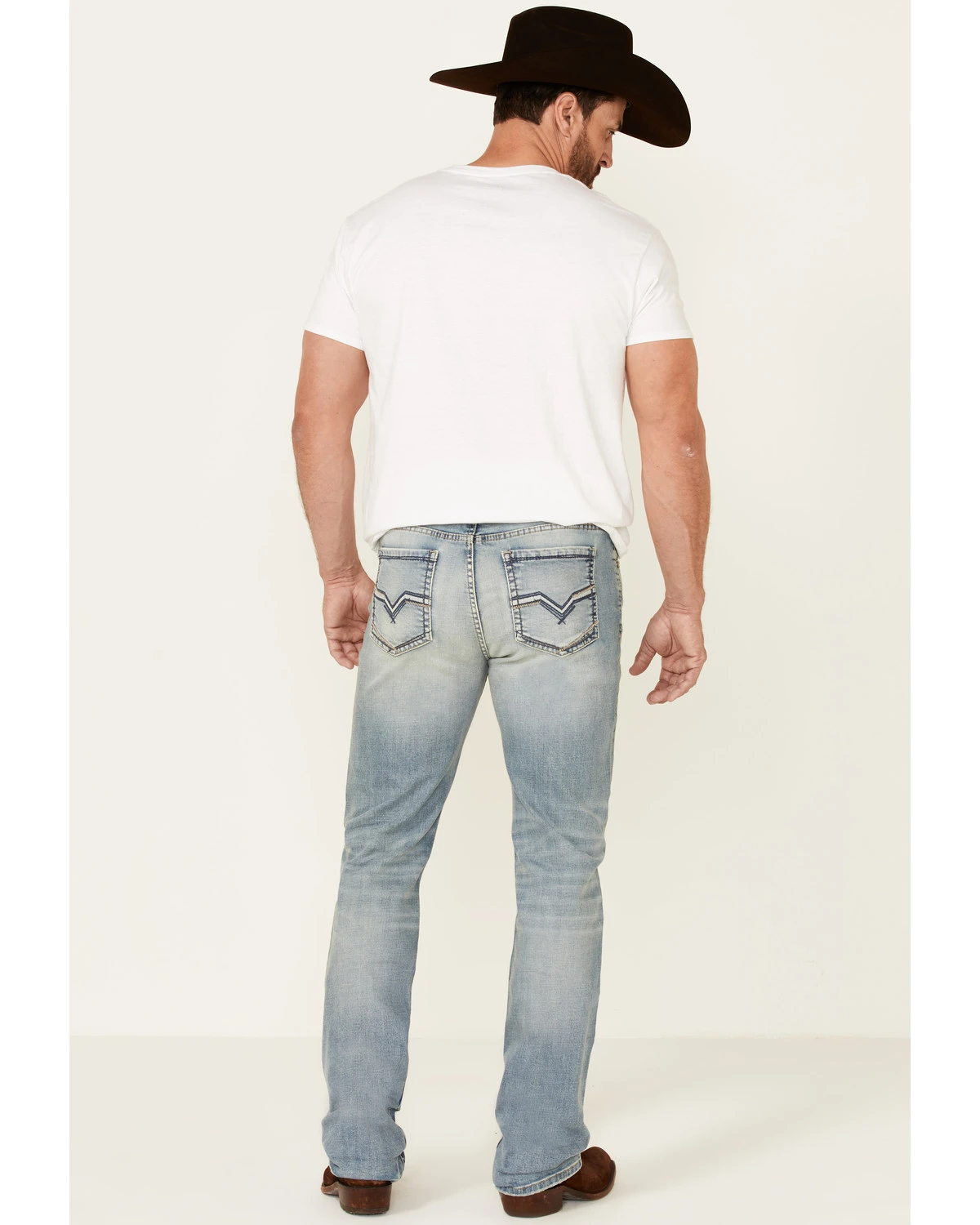 Moonshine Spirit Men's Wild West Light Wash Stretch Stackable Straight Jeans 4 Moonshine Spirit Men's Wild West Light Wash Stretch Stackable Straight Jeans - Image 2