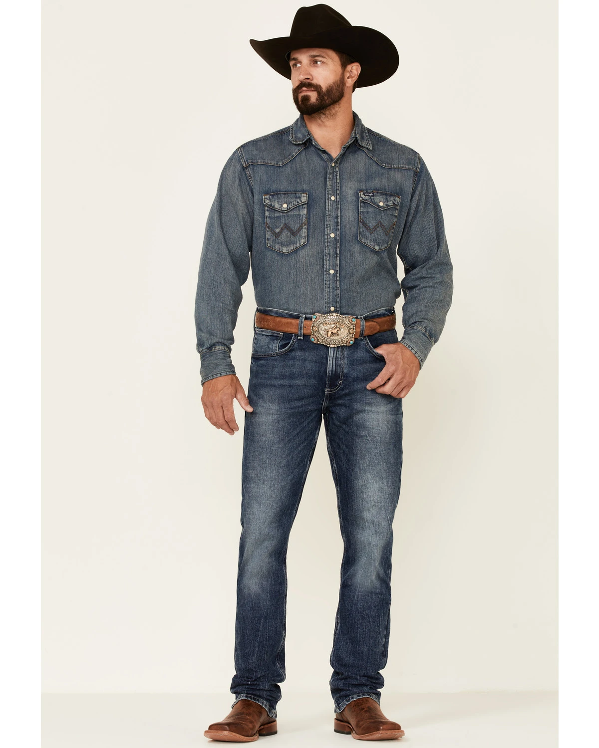 Wrangler 20X Men's Shore Medium Wash Stretch Slim Straight Jeans - Long 3 Wrangler 20X Men's Shore Medium Wash Stretch Slim Straight Jeans - Long