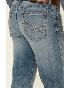 Rock 47 By Wrangler Men's Cochran Medium Wash Stretch Slim Straight Jeans -Gates Shop 2000350739 400 P4
