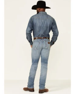 Wrangler Retro Green Men's Gralin Light Wash Stretch Slim Straight Jeans -Gates Shop 2000350746 400 P4