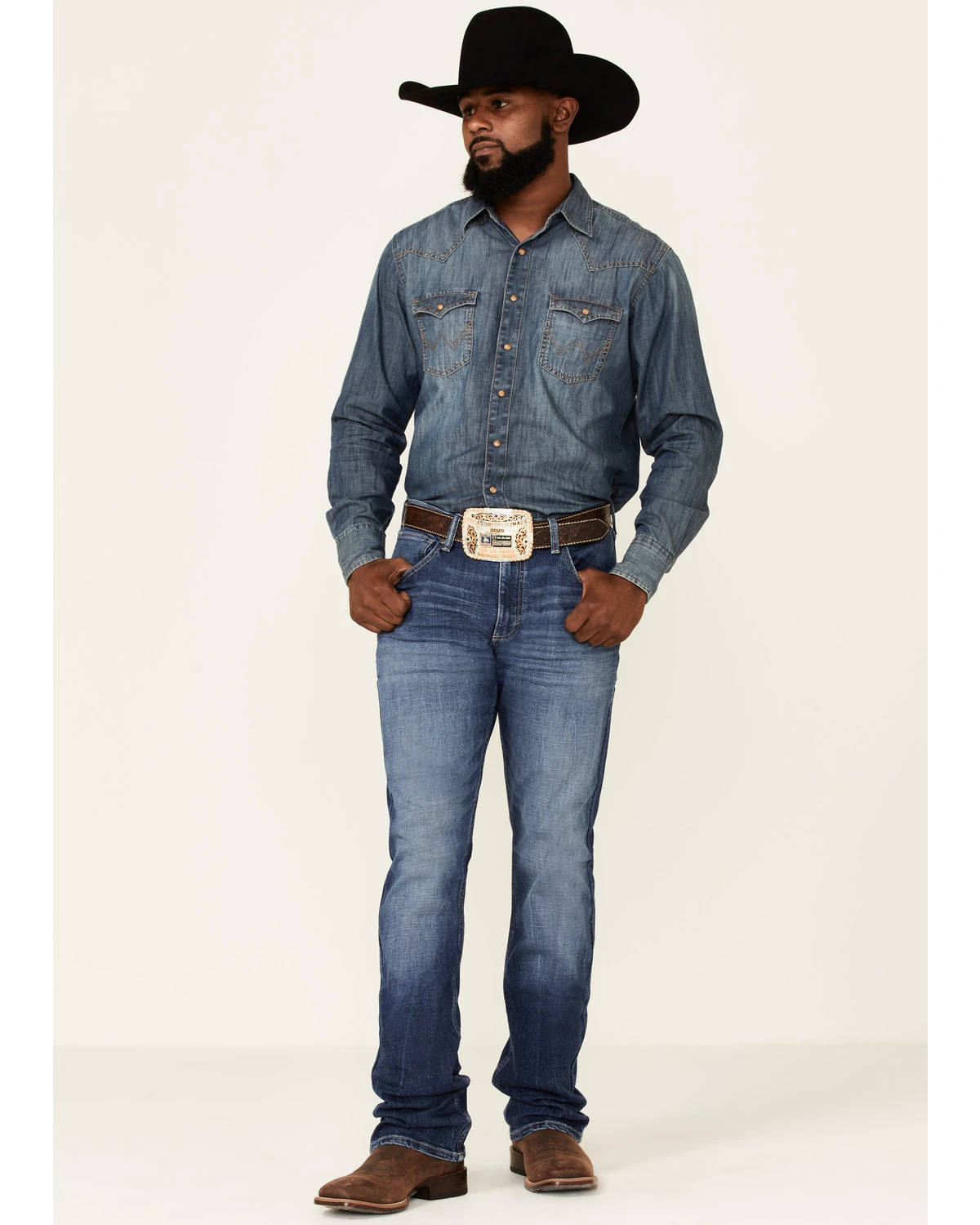 Wrangler 20X Men's Cynn Dark Wash Vintage Stretch Slim Bootcut Jeans - Long 3 Wrangler 20X Men's Cynn Dark Wash Vintage Stretch Slim Bootcut Jeans - Long