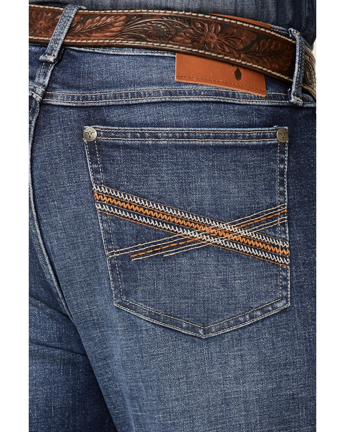 Wrangler 20X Men's Cynn Dark Wash Vintage Stretch Slim Bootcut Jeans - Long 5 Wrangler 20X Men's Cynn Dark Wash Vintage Stretch Slim Bootcut Jeans - Long - Image 3