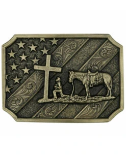 Montana Silversmiths Men's Christian Cowboy Belt Buckle