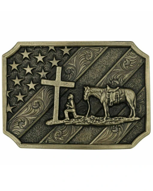 Montana Silversmiths Men's Christian Cowboy Belt Buckle -Gates Shop 2000355736 040 P1