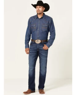 Wrangler 20X Men's Lagoon Dark Wash Vintage Slim Bootcut Jeans