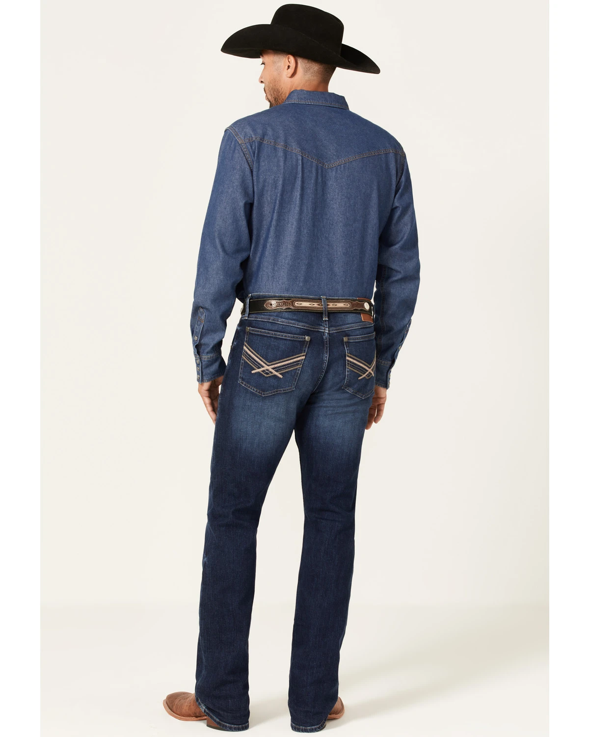 Wrangler 20X Men's Lagoon Dark Wash Vintage Slim Bootcut Jeans 5 Wrangler 20X Men's Lagoon Dark Wash Vintage Slim Bootcut Jeans - Image 3