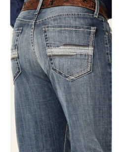Cinch Men's Grant Medium Stonewash Broken Twill Performance Stretch Relaxed Bootcut Jeans -Gates Shop 2000362748 402 P4