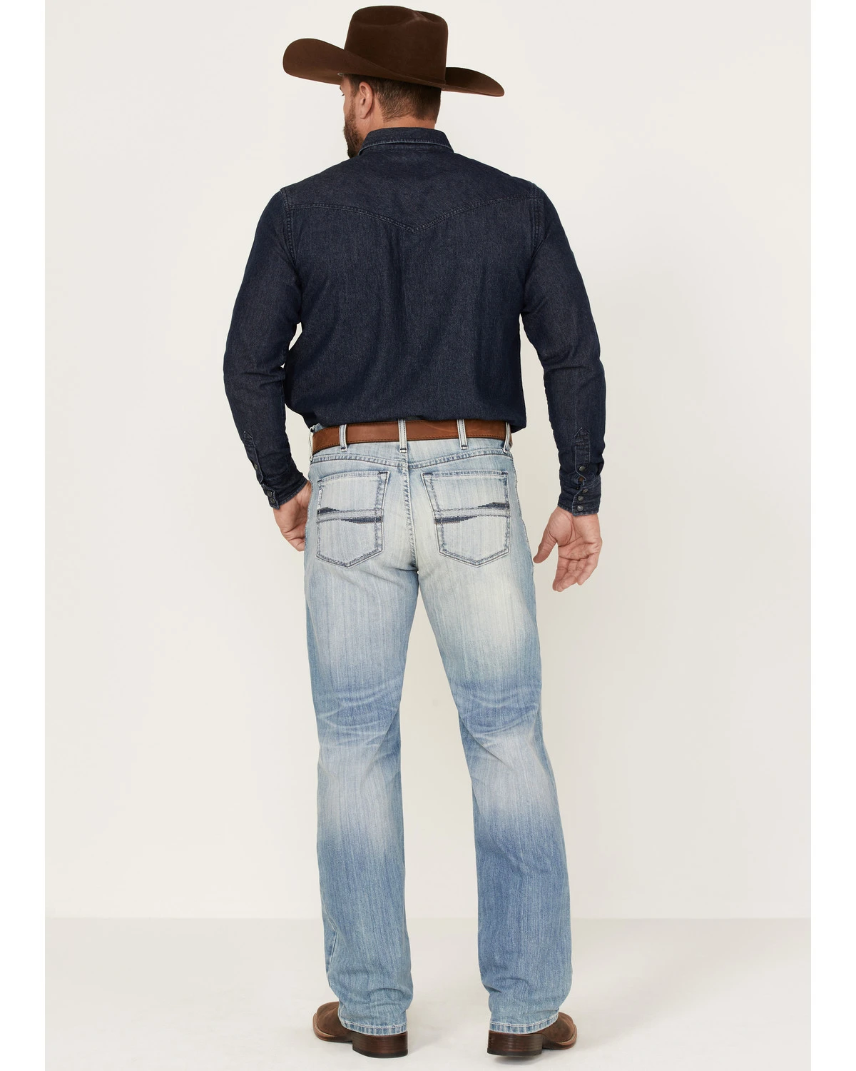 Cinch Men's Light Stonewash White Label Peformance Stretch Relaxed Straight Jeans 5 Cinch Men's Light Stonewash White Label Peformance Stretch Relaxed Straight Jeans - Image 3