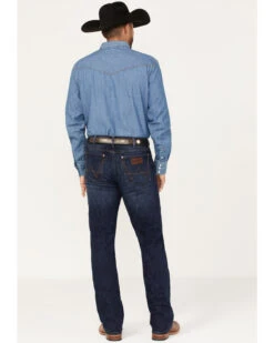 Wrangler Retro Men's Merriam Dark Wash Stretch Slim Bootcut Jeans -Gates Shop 2000365062 416 P4