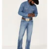 Wrangler Retro Men's Llano Light Medium Wash Stretch Slim Bootcut Jeans -Gates Shop 2000365069 413 P1