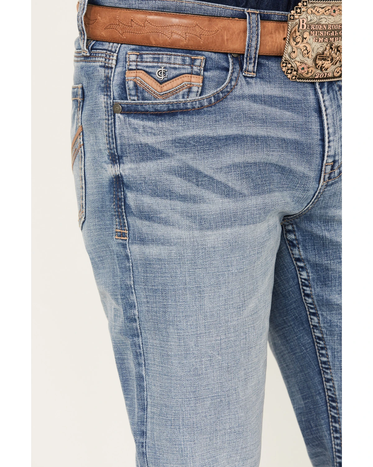 Cody James Men's Dodge City Light Wash Relaxed Boot Stretch Denim Jeans 4 Cody James Men's Dodge City Light Wash Relaxed Boot Stretch Denim Jeans - Image 2