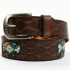 Red Dirt Hat Co. Men's Southwestern Print Buffalo Inlay Tooled Leather Belt -Gates Shop 2000382073 200 P1