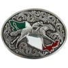 M & F Western Silver Mexican Flag Inspired Oval Horse Rider Belt Buckle -Gates Shop 2000390336 040 P1