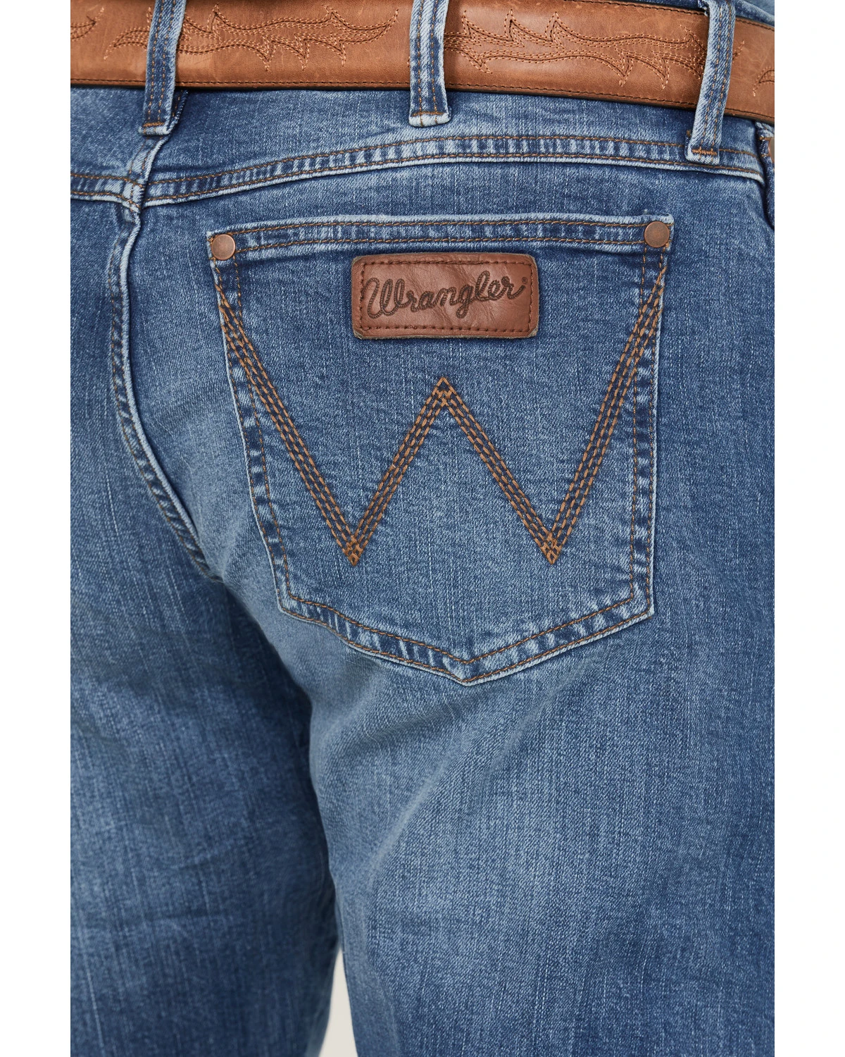 Wrangler Retro Men's Fresian Light Wash Slim Bootcut Stretch Jeans 6 Wrangler Retro Men's Fresian Light Wash Slim Bootcut Stretch Jeans - Image 4