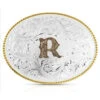 Montana Silversmiths Classic Western Oval Two-Tone Initial Belt Buckle - R -Gates Shop 2000396059 040 P1
