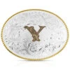Montana Silversmiths Classic Western Oval Two-Tone Initial Belt Buckle - Y -Gates Shop 2000396066 040 P1