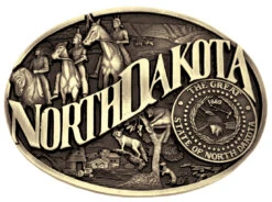 Montana Silversmiths North Dakota State Heritage Attitude Belt Buckle