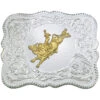 Montana Silversmiths Men's Scalloped Silver Bull Rider Western Belt Buckle -Gates Shop 290D55 94 P1
